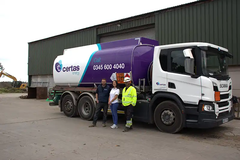 Certas Energy Delivery Tanker at farm.